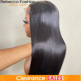 Rebecca 4X4 Straight Lace Front Wig Bone Straight Human Hair For Women Human Lace Wigs Brazilian Lace Wigs Straight Frontal Wigs