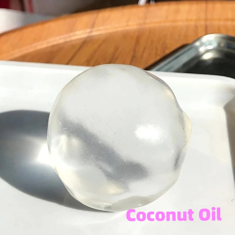 Handmade Coconut Oil Cheese Moldable Squishy Toy Stress Ball Non-Rebound Pinch Squeeze Fidget Toy Decompression Plastic Ball