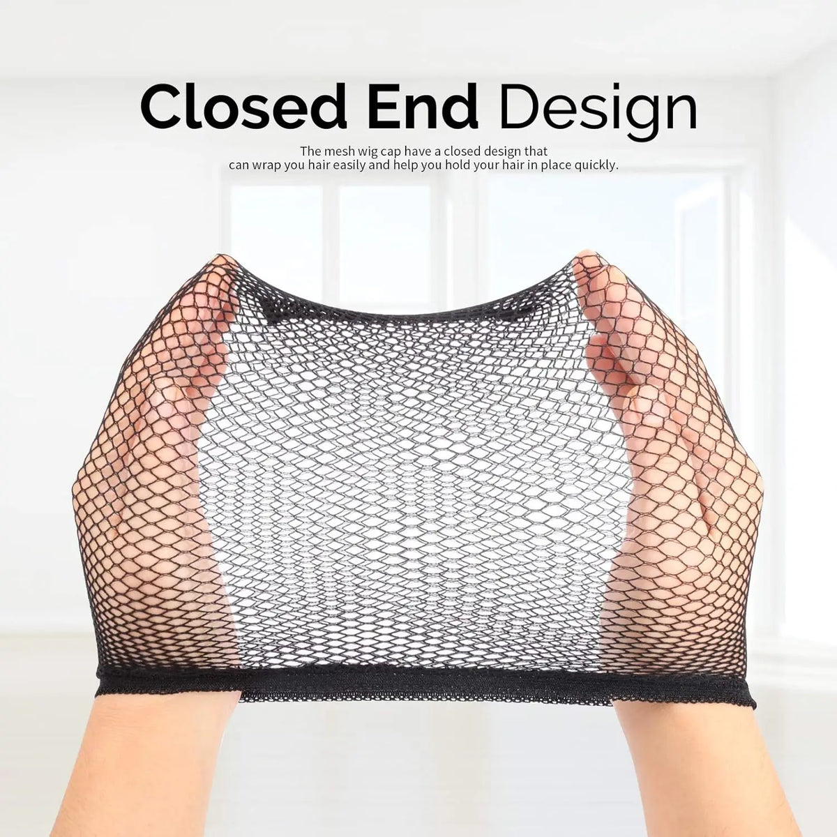 Black Mesh Wig Cap Net, Closed End Hair Mesh Net, Liner Weaving Caps for Women, Men, Kids, Wig Caps for Halloween, Cosplay