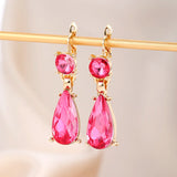 Bohemian vintage red teardrop earrings for women by HSF Marketplace