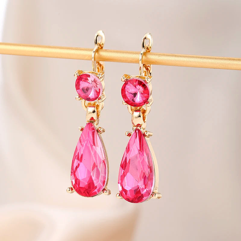 Bohemian vintage red teardrop earrings for women by HSF Marketplace