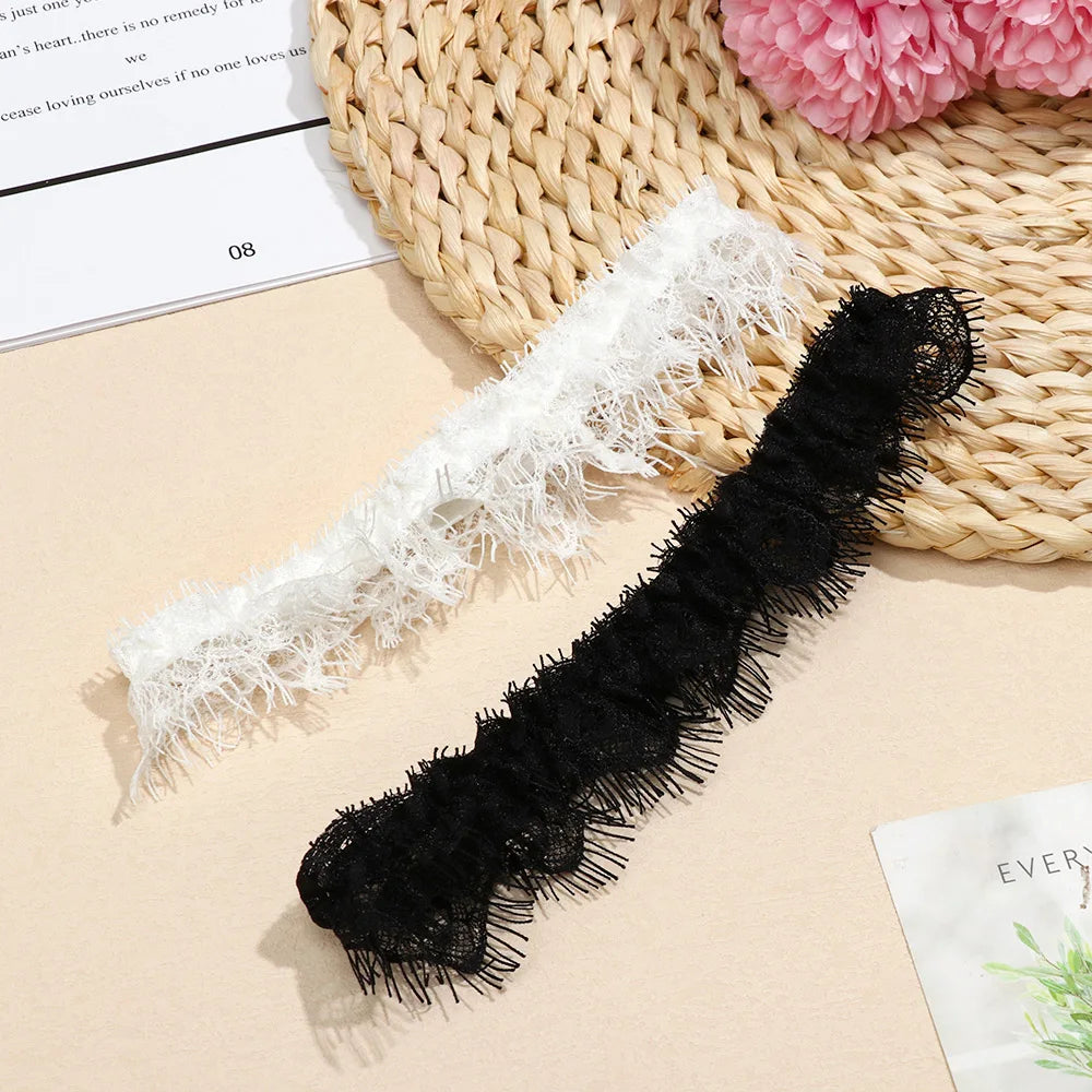 Women’s lace bow garter belt leg ring, bridal wedding thigh loop for lingerie, cosplay, and stockings