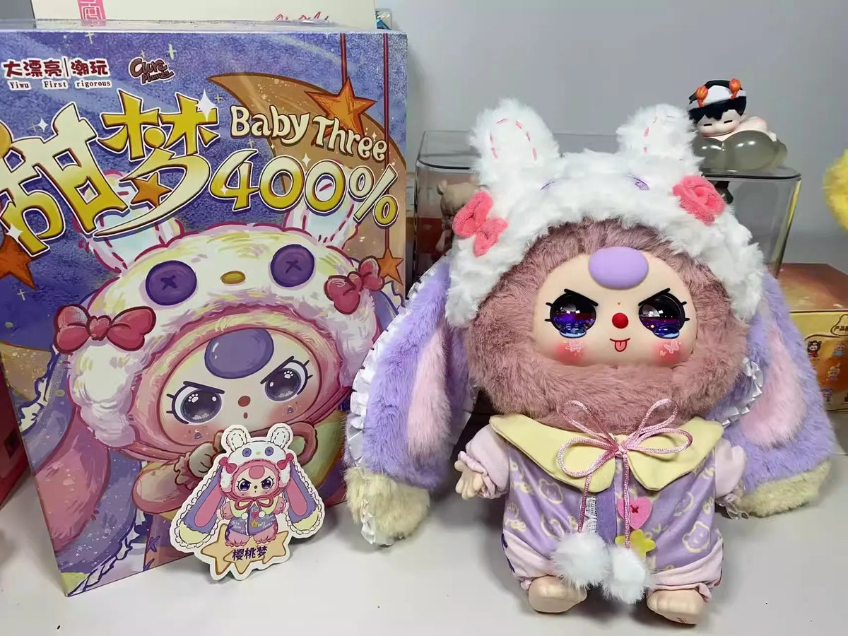 Original Baby Three 400% Sweet Dream limited edition blind box plush doll collectible figure room ornament