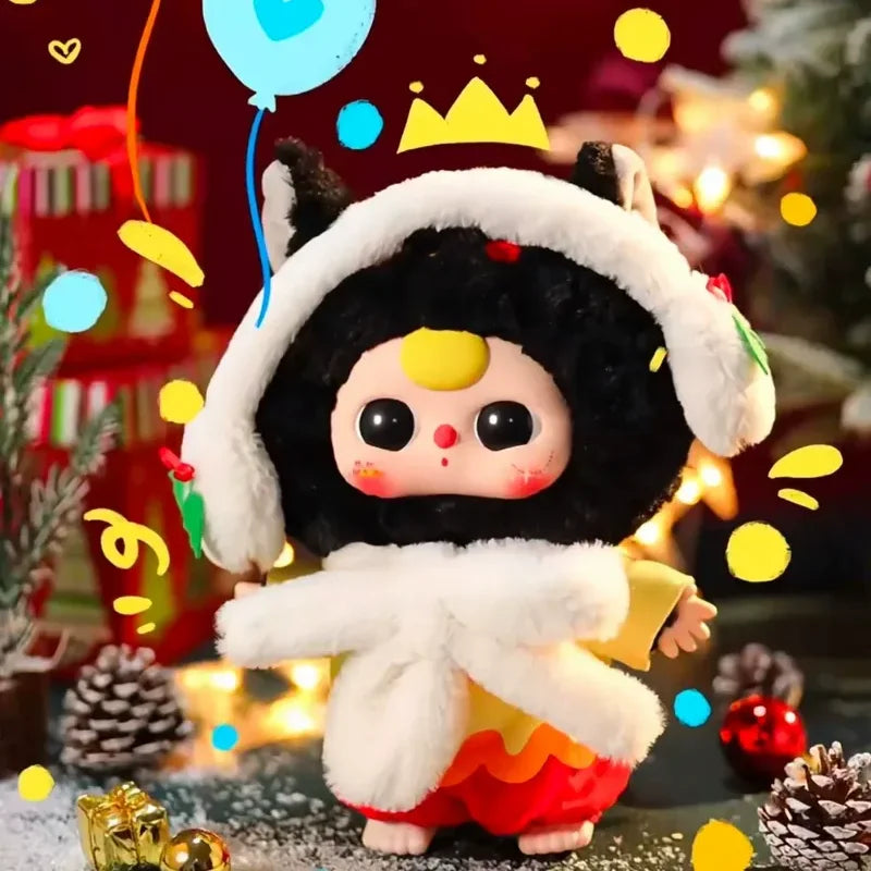 Baby Three 400% Christmas plush blind box cartoon figure, soft collectible doll in festive holiday design