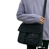 Women’s casual canvas messenger bag with printed design, shoulder strap, and pouch, ideal for everyday use and school, by HSF Marketplace.