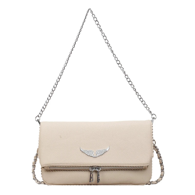 Small square crossbody bag for women with retro chain design in a compact handbag style