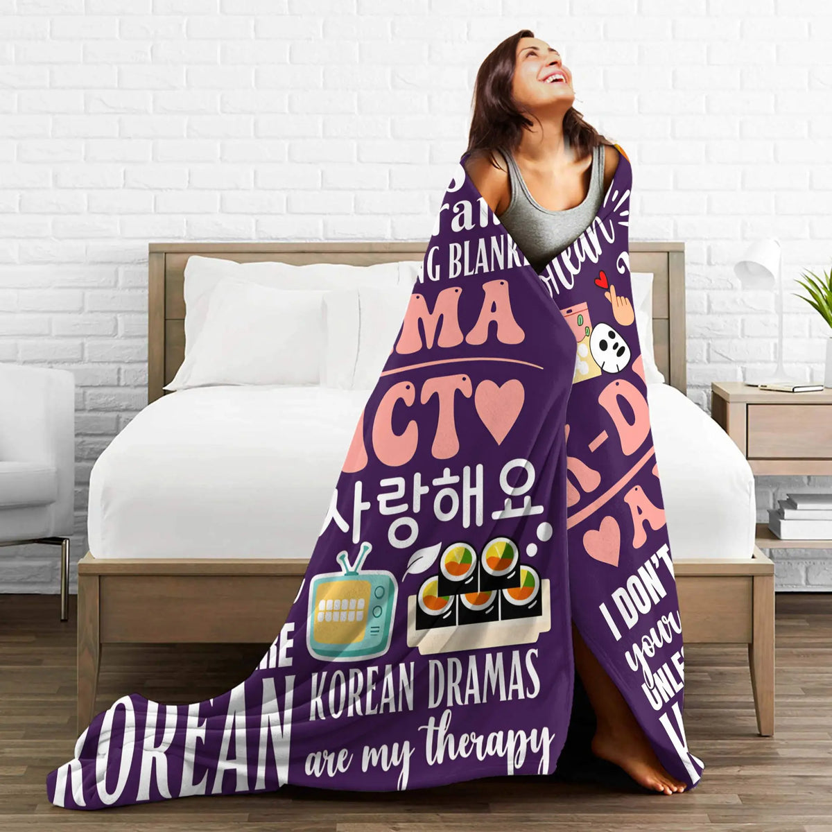 K-Drama plush blanket by HSF Marketplace, featuring a soft cozy design for comfort and style