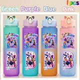 Kpop Demon Hunters gradient color water cup with straw, 750ml, by HSF Marketplace