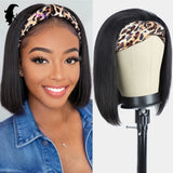 12-inch straight headband wig for Black women, natural Remy human hair, HSF Marketplace
