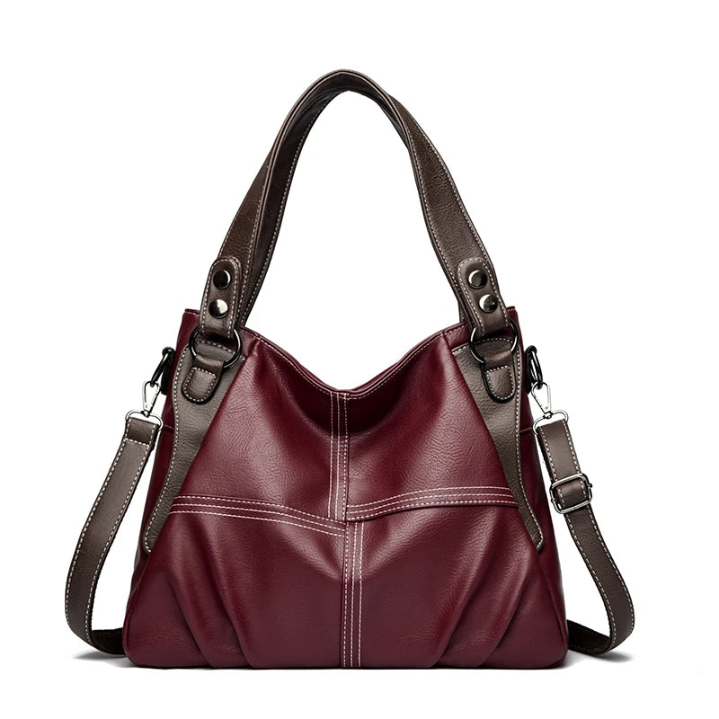 Genuine Soft Leather Handbags for Women Vintage Shoulder Tote Bag Luxury Designer Ladies Large Capacity Purse Bags Sac A Main