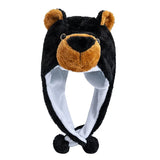 Women's HSF Marketplace plush 3D animal style decorative winter hat with funny mischievous couple design