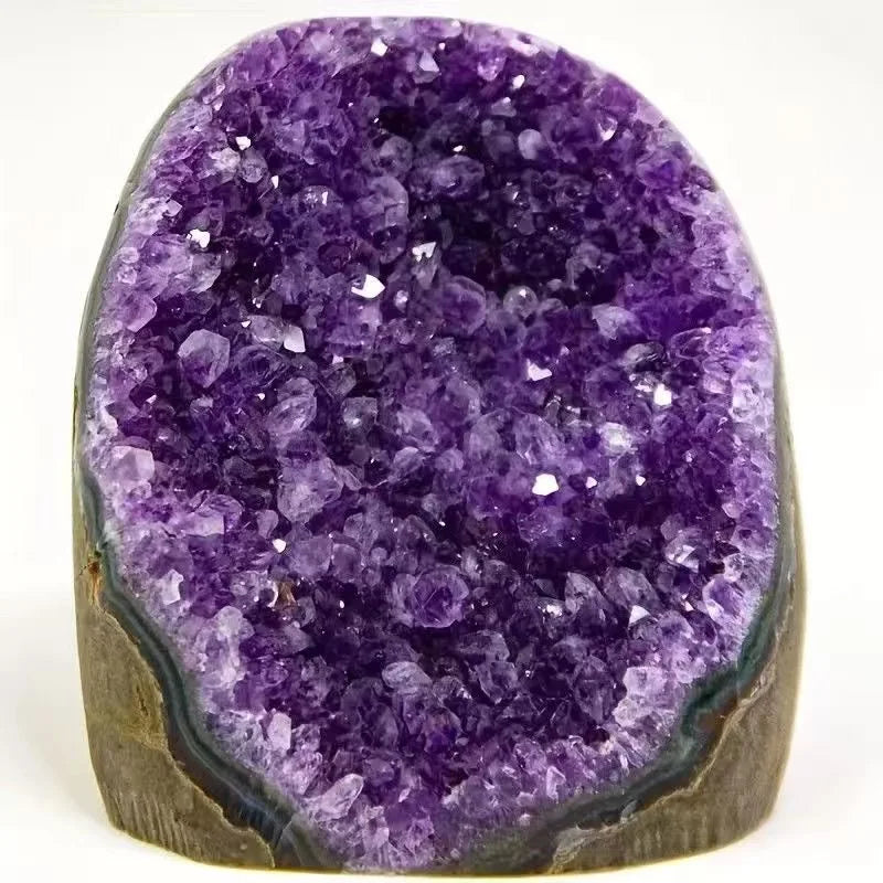 High Quality Natural Rough Amethyst Cluster Geode Crystal Figurine Spiritual Gift Fengshui Crystal