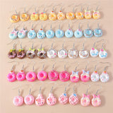 Cute donut resin dangle earring set, 10-piece jewelry collection by HSF Marketplace