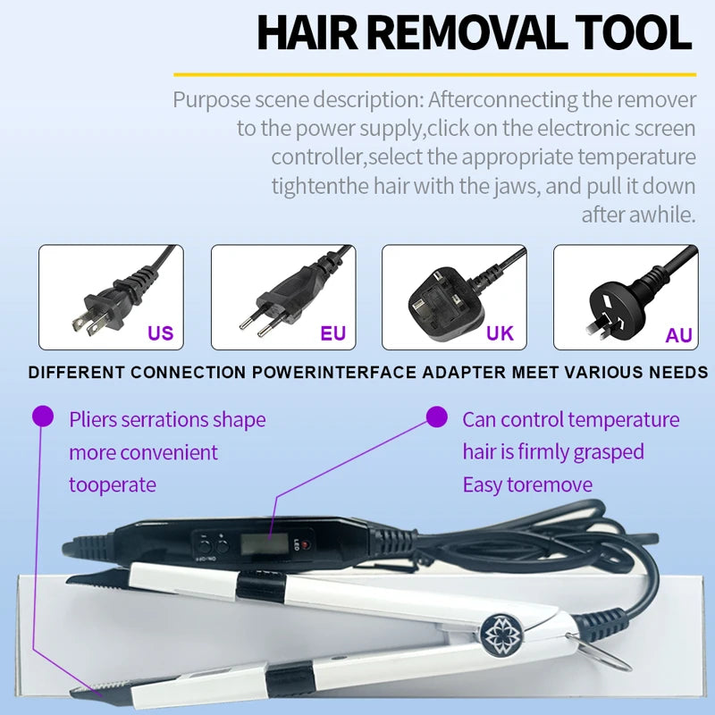 Professional hair extensions kit with UV light glue and styling tools by HSF Marketplace