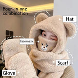 Women’s warm winter hat, scarf, and glove set for cold weather comfort by HSF Marketplace