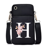 Haf Marketplace Sakura alphabet floral crossbody bag with mobile phone pocket, small floral letter design, women’s fashion purse