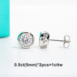 Moissanite stud earrings and necklace set in 18K gold and silver by HSF Marketplace