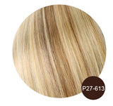 7-piece clip-in human hair extensions, natural straight Remy hair wefts in 12–26 inch lengths for women