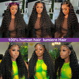 Afro Deep Kinky Curly Human Hair 3/4 Bundle with HD Transparent Lace Frontal Closure And Bundle Virgin Hair Weave Extension