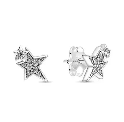 925 sterling silver herbarium cluster heart halo stud earrings with sparkling stones for women, party or wedding jewelry