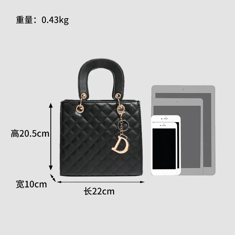 Luxury PU leather casual crossbody bag for women, large capacity designer tote with shoulder strap, ideal for travel and everyday use.