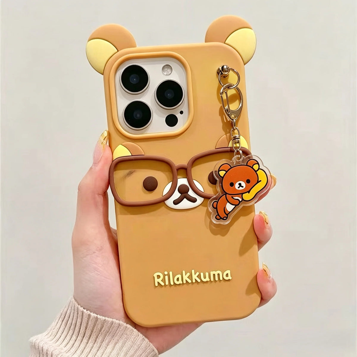 3D cute bear cartoon iPhone case for 12 to 17 Pro Max models by HSF Marketplace