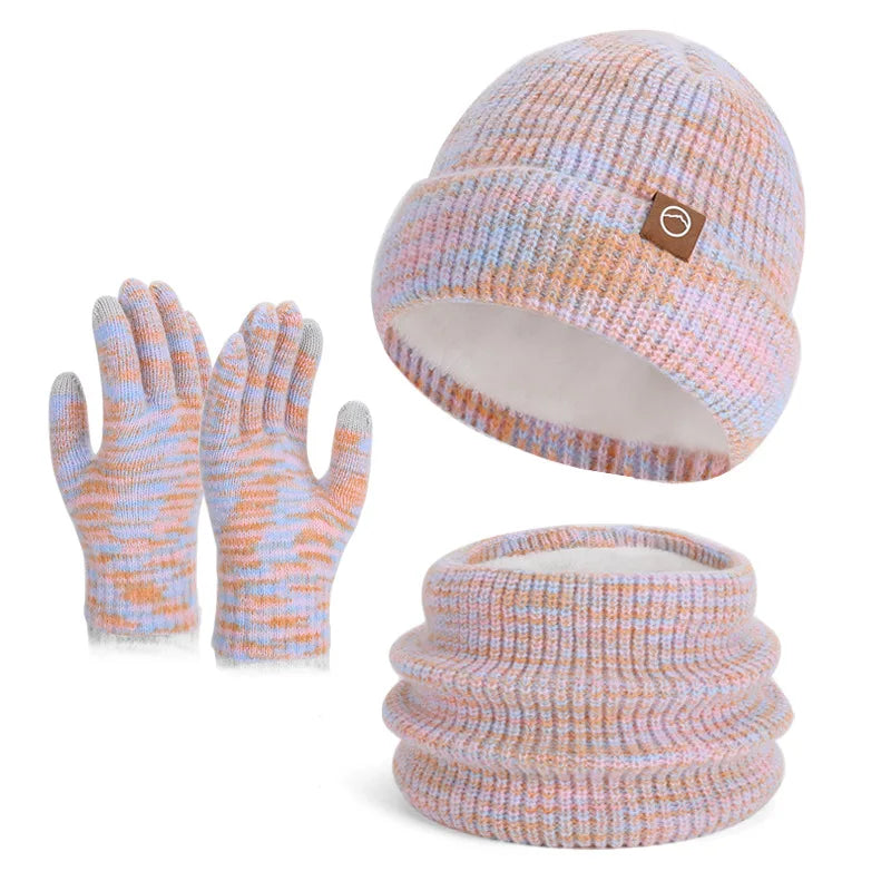 Warm winter beanie hat, scarf and gloves set for cold weather by HSF Marketplace