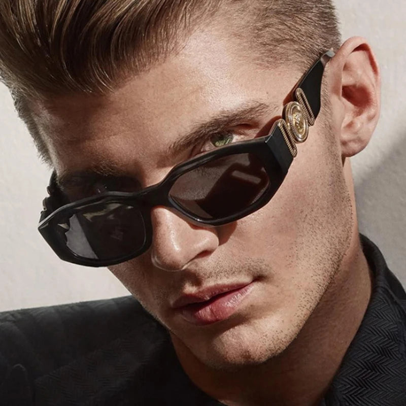 Vintage square luxury sunglasses by HSF Marketplace featuring a classic rectangular frame for men and women.