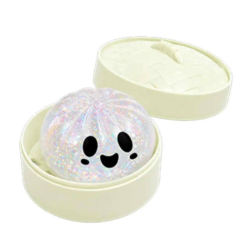 Glitter Slow Rising Dumpling Stress Relief Ball Steamed Bun Squishy Toy Stretchy Reusable Decompression Toy Office Travel Gift