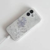 Swan lily flower pattern phone case by HSF Marketplace for iPhone 18 to 11 Pro Max