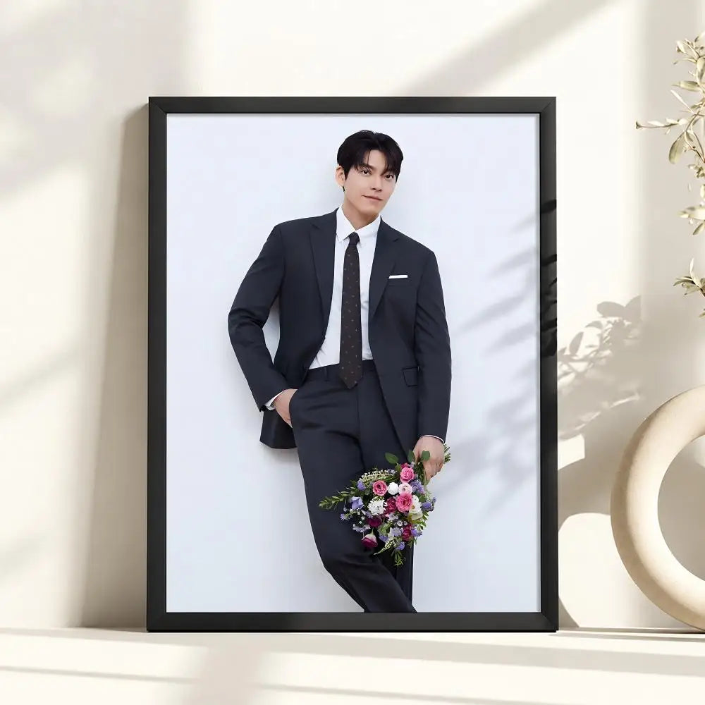 Kim WooBin celebrity portrait style poster for home decor, K-culture merch by HSF Marketplace