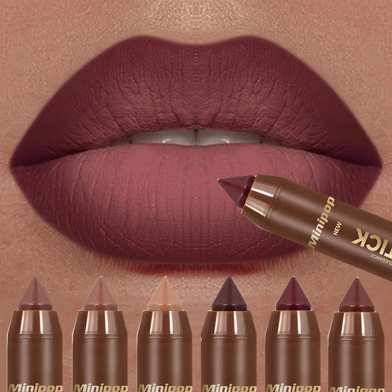 HSF Marketplace silky velvet matte lipstick and lipliner set in 6 colors, waterproof, long-lasting, non-stick natural lip contour makeup