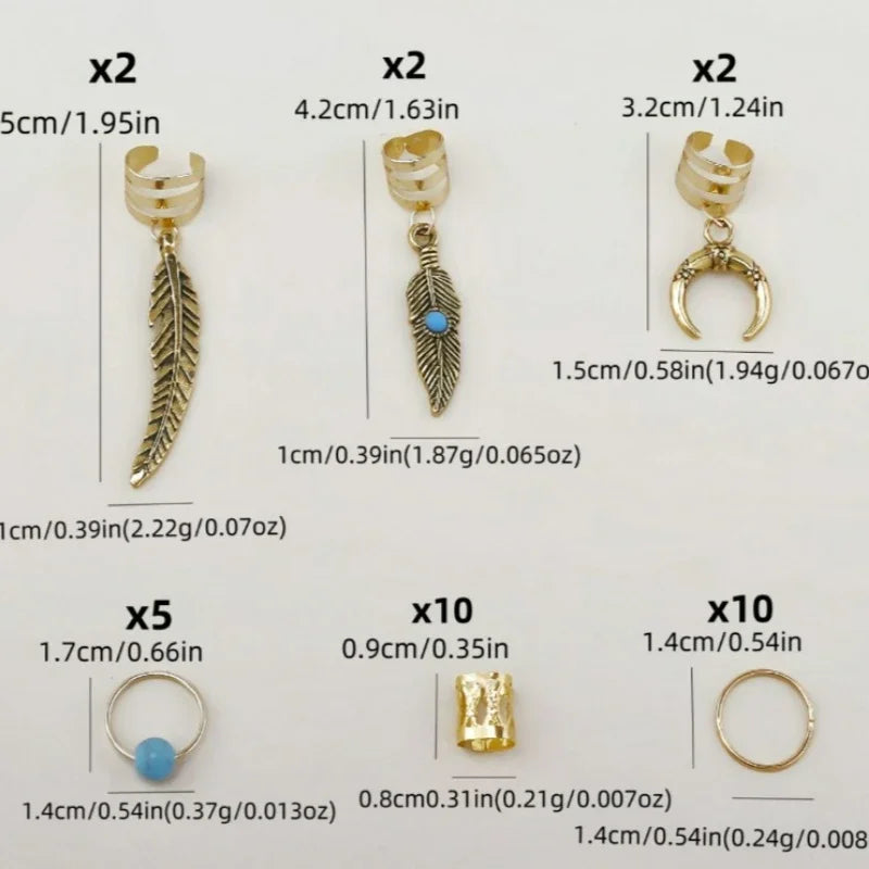 31-piece hair jewelry accessories for braids and dreadlocks by HSF Marketplace