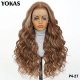 30 Inch Synthetic And Blend Lace Wigs For Women Body Wave Women Wigs 13x6 HD Lace Frontal Wigs With Baby Hair For African Female