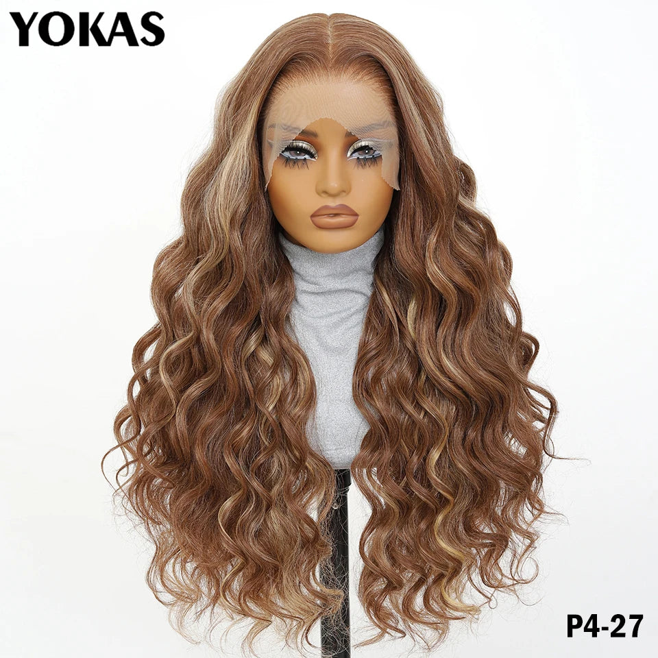 30 Inch Synthetic And Blend Lace Wigs For Women Body Wave Women Wigs 13x6 HD Lace Frontal Wigs With Baby Hair For African Female