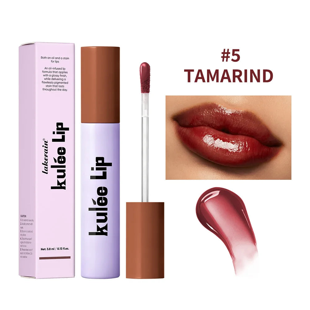 HSF Marketplace Kulfée Staining Lip Oil Gloss, deep hydrating, non-sticky waterproof lip makeup with long-lasting color and moisturizing finish