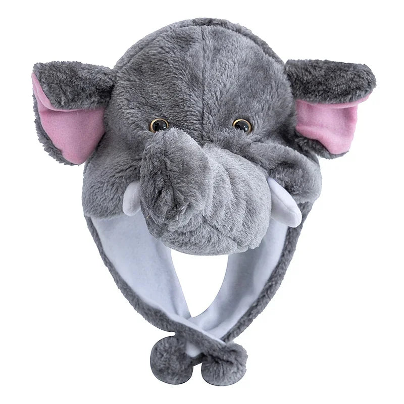 Unisex 3D animal style plush winter hat, funny decorative couple cap for women and men by HSF Marketplace