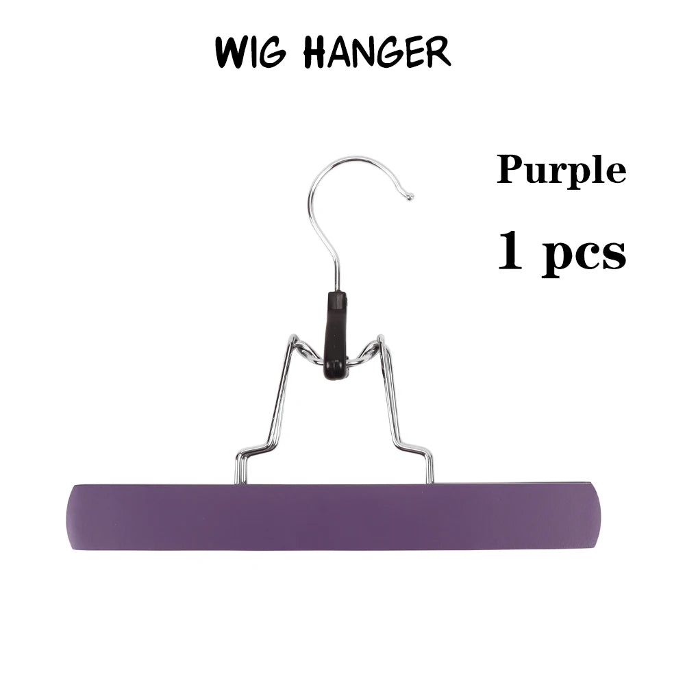 Plussign Wooden Double-Sided Hanger With Swivel Hook For Hairpieces Ponytail Bundles Holder Hanger For Wig Carrier Wig Holder