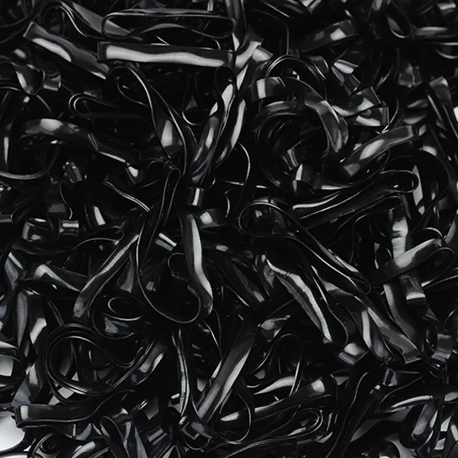 100-1000Pcs Black Disposable Rubber Band Elastic Hair Bands Girls Headband Children Ponytail Holder Bands Kids Hair Accessories