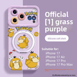 Psyduck iPhone case for 12 to 17 Pro Max, durable silicone phone cover with character design