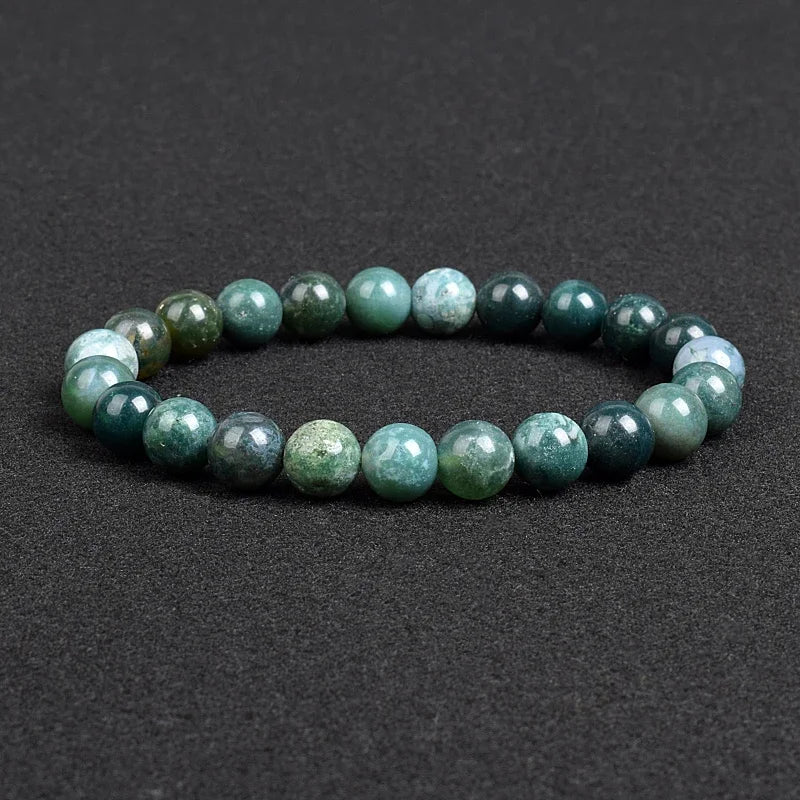 Genuine Natural Stone Bracelet Apatite Lapis Lazuli Agate Crystal Tiger Eye High Quality Gem Beads Bracelet Homme Jewelry Bangle