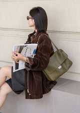 Women's luxury leather handbag by HSF Marketplace featuring a large capacity, soft wear-resistant texture, simple trendy travel bag design.