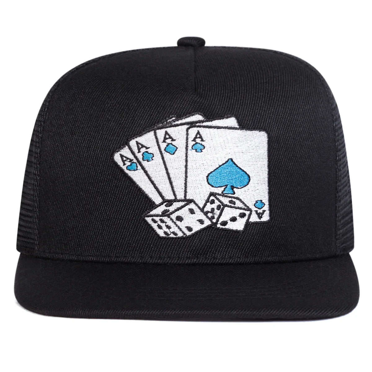 Unisex poker card embroidery hip-hop net baseball cap with adjustable fit and sunscreen brim, HSF Marketplace women's hat