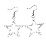 Vintage hollow star pendant earrings in antique silver for women, HSF jewelry brand