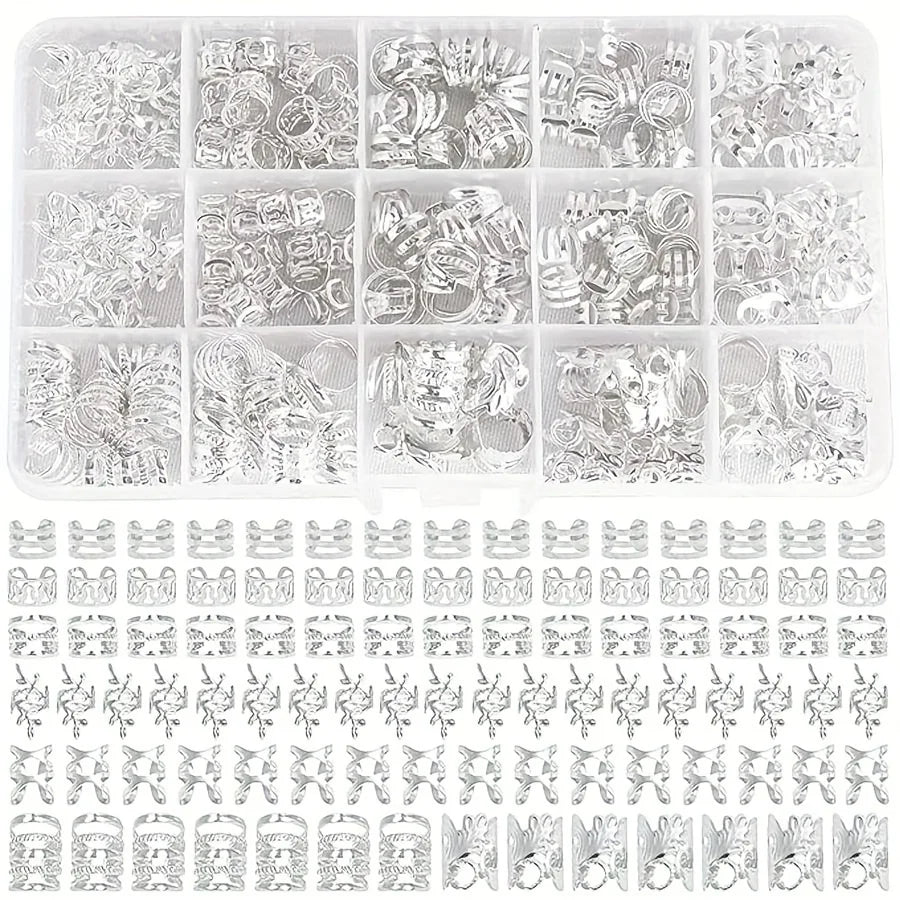 70-piece metal hair beads and cuffs set for braids by HSF Marketplace