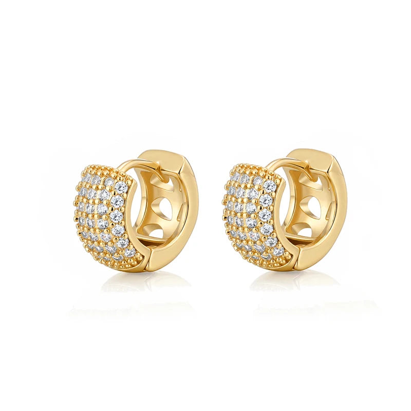 Elegant zirconia round huggie hoop earrings for women by HSF Marketplace
