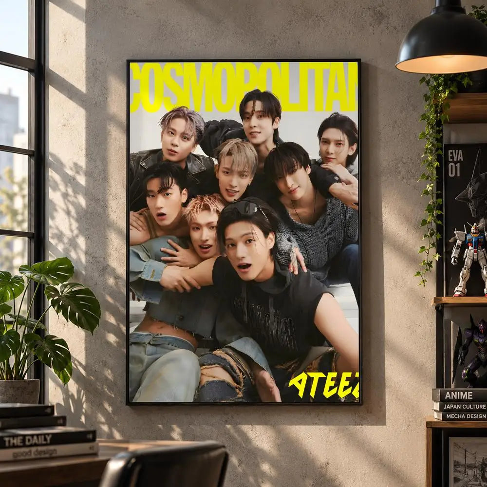 ATEEZ K-pop boy group poster for bedroom and living room decor by HSF Marketplace