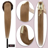 SEGO straight human hair claw clip ponytail extension in blonde brown, 105g-120g