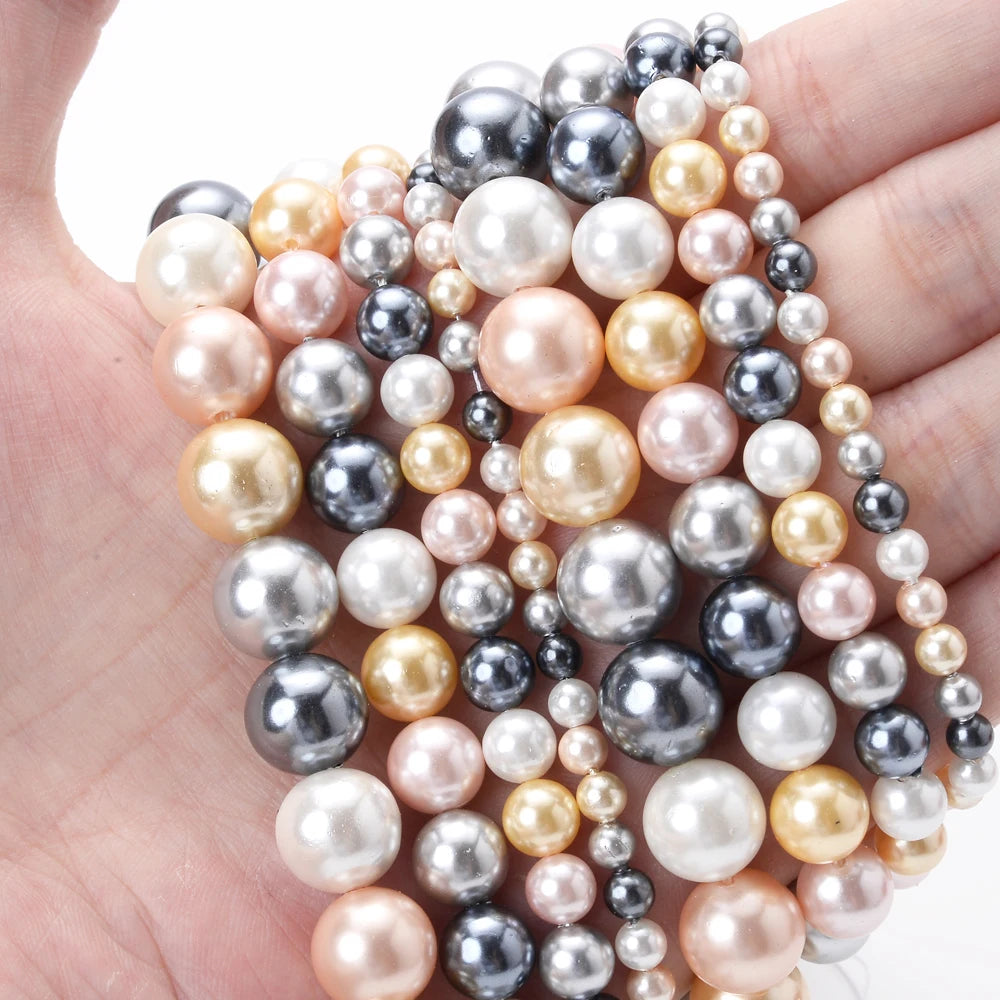Natural freshwater shell pearls beads for jewelry making, HSF hair styling tools product image