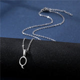 Elegant stainless steel initial letter pendant necklace for women, featuring a glossy finish and simple clavicle chain design.